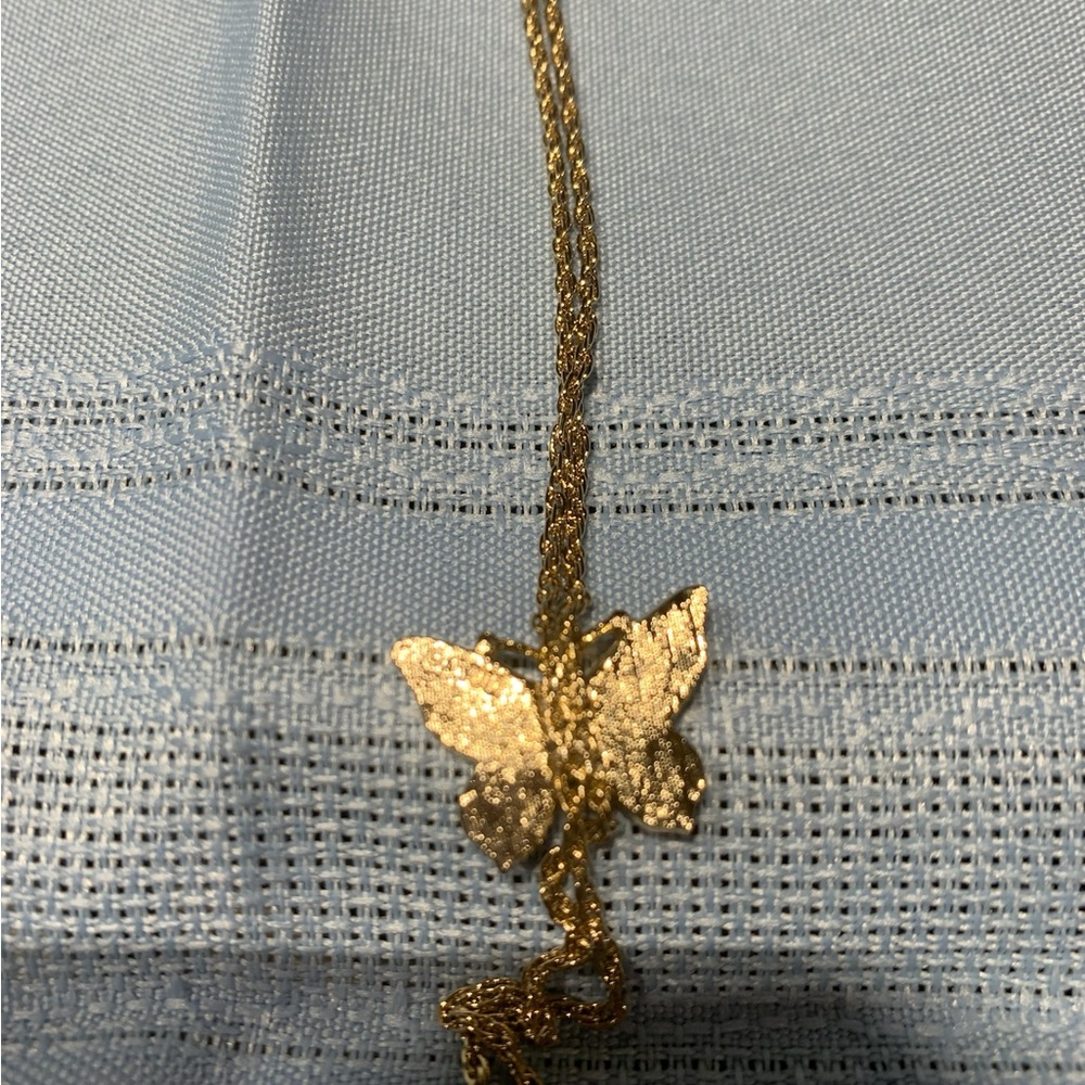 Gold Butterfly Pendant Necklace